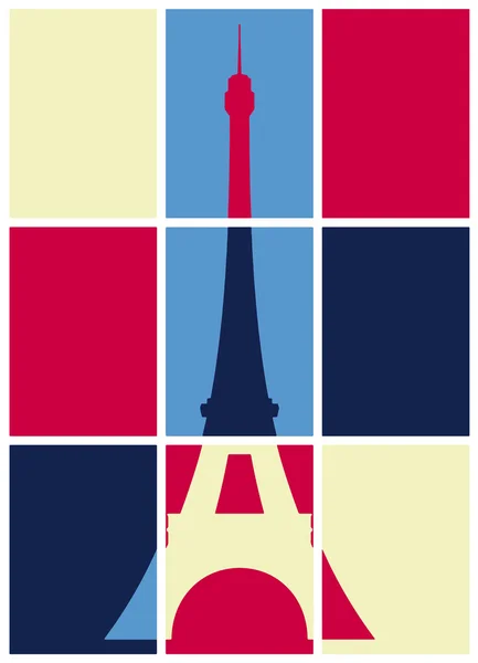 Pop art. Eiffel Tower — Stock Vector