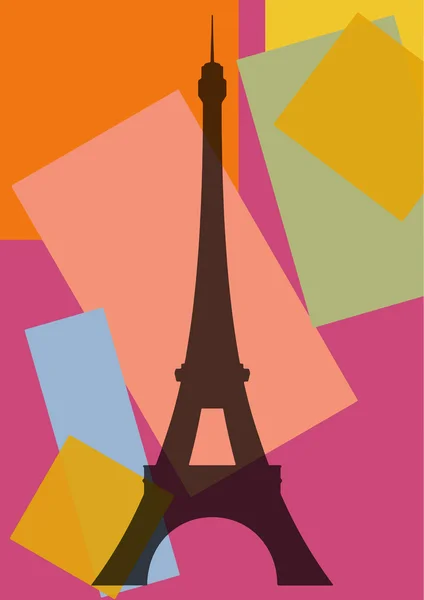 Pop art. Eiffel Tower — Stock Vector