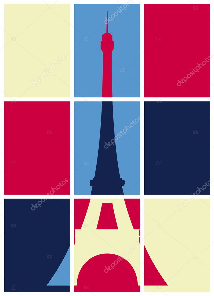 Pop art. Eiffel Tower