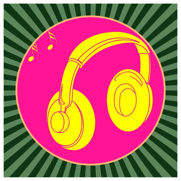 Pop art. Headphone — Stock Vector