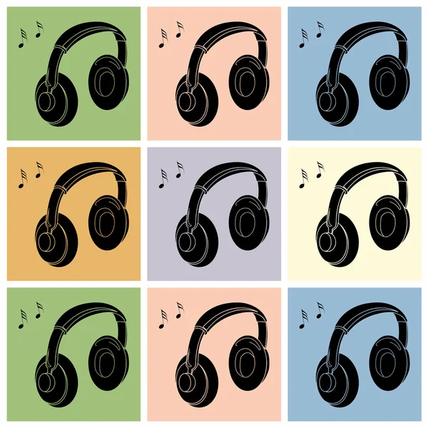 Arte pop. Auriculares — Vector de stock