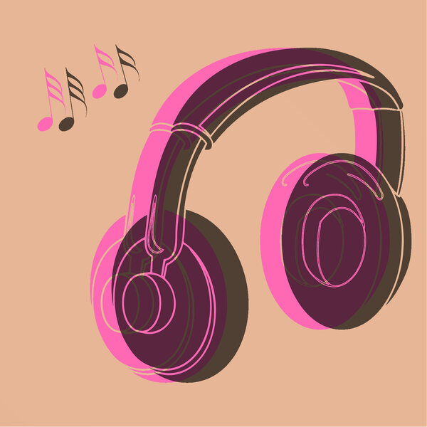 Pop art. Headphone