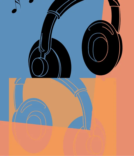 Pop art. Headphone — Stock Vector