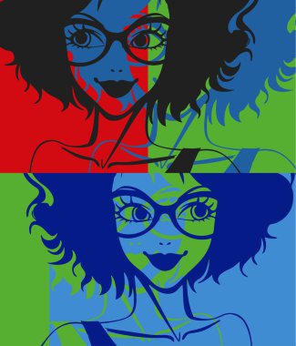 Pop art. kadın portresi