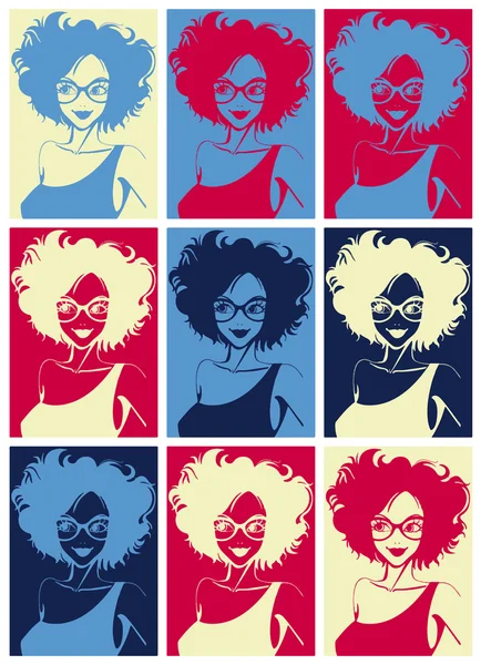 Pop art. Portrait de femme — Image vectorielle