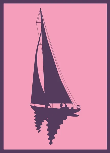 Pop art. Sailing boat. — Stock Vector