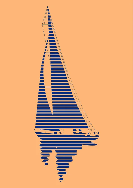 Pop art. Sailing boat. — Stock Vector