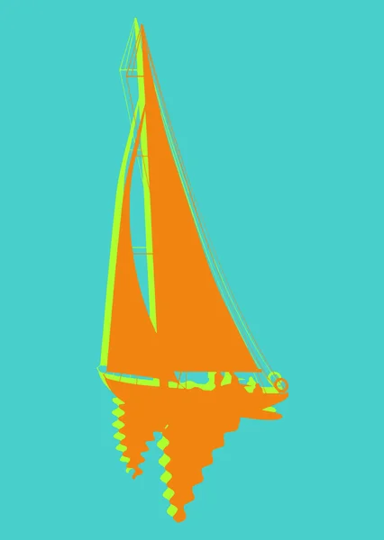 Pop art. Barca a vela . — Vettoriale Stock