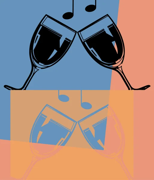 Pop art. Wine glasses — Stock Vector