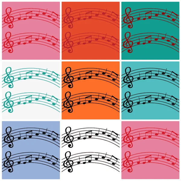 Pop art. Notes de musique — Image vectorielle