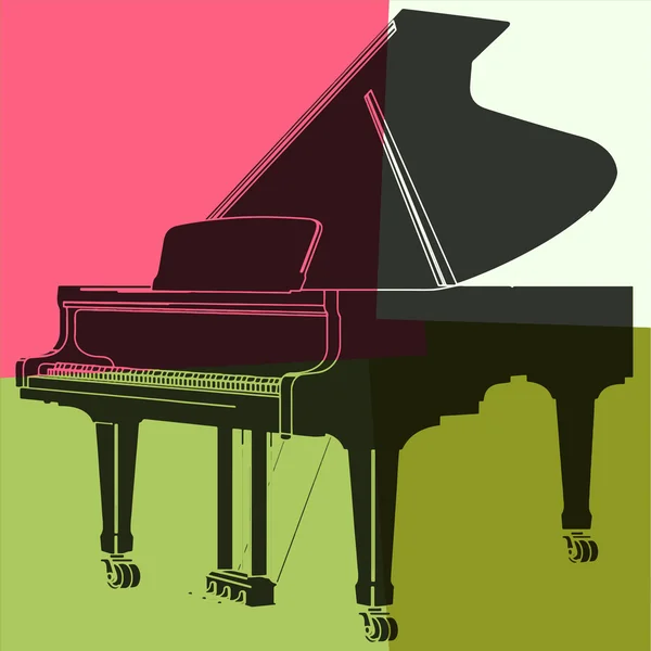 Pop art. Grand piano — Stock Vector