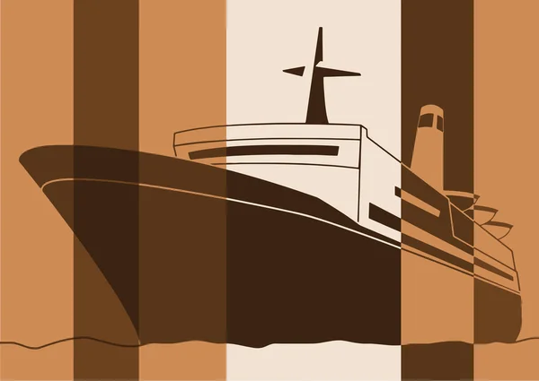 Pop art. paquebot de croisière — Image vectorielle