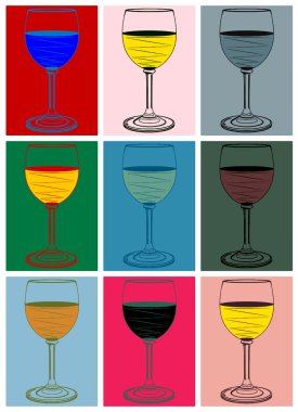 팝 아트입니다. 와인잔