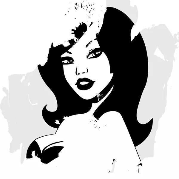 Arte pop. Mujer tetona — Vector de stock