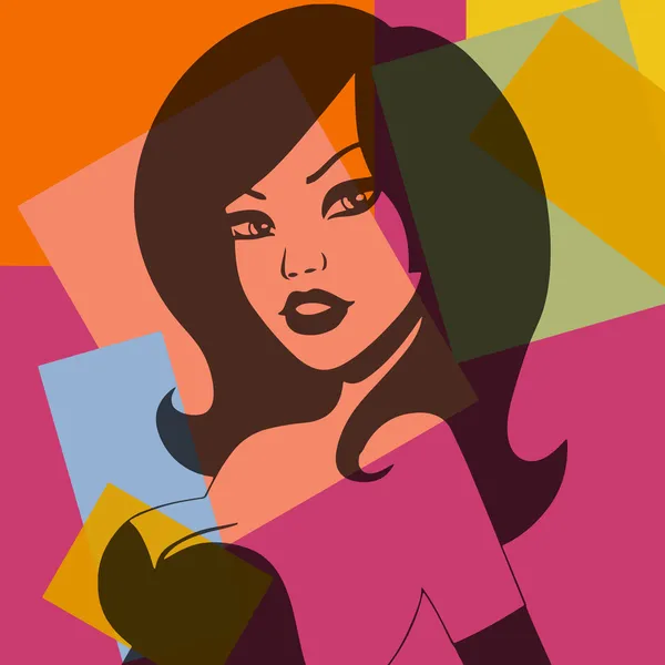 Pop art. Femme aux gros seins — Image vectorielle