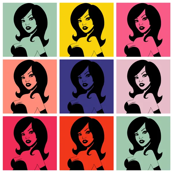 Pop art. Femme aux gros seins — Image vectorielle