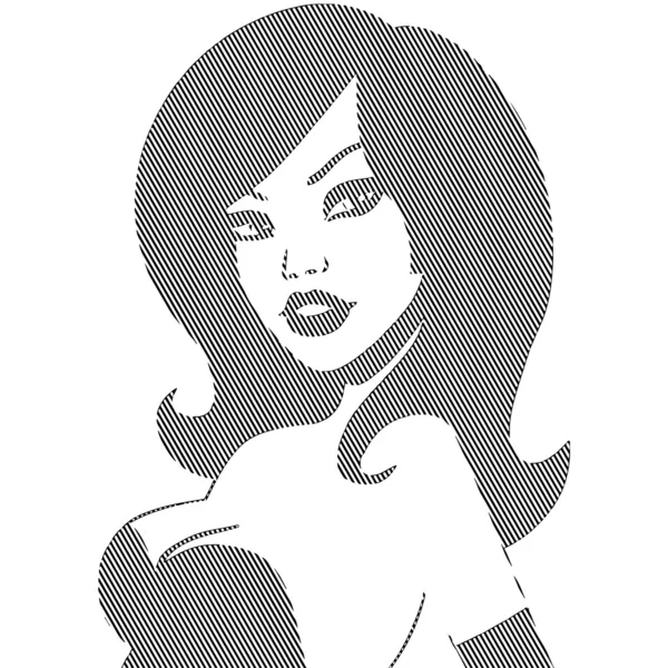 Pop art. Femme aux gros seins — Image vectorielle