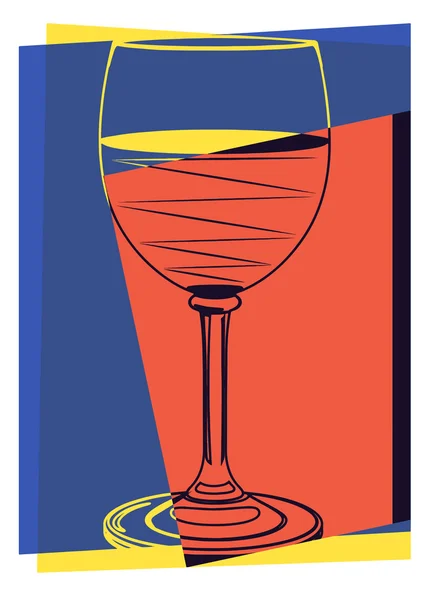 Pop art. Wine glasses — Stock Vector