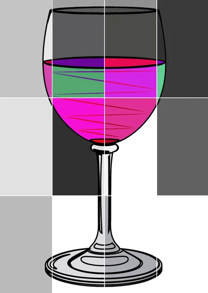 Pop art. Wine glasses — Stock Vector