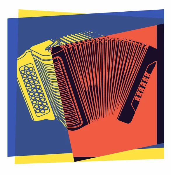 Pop art. Accordion — Stock Vector