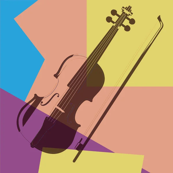 Violino. Pop art — Vetor de Stock