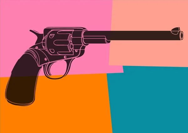 Revolver. Pop art — Stock Vector