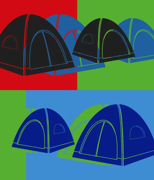 Палатка для палаток. Поп-арт — стоковый вектор