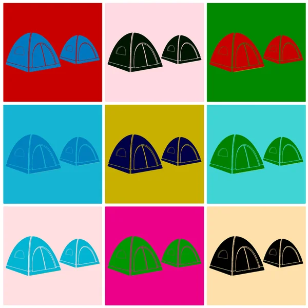 キャンプ テント。ポップアート — ストックベクタ