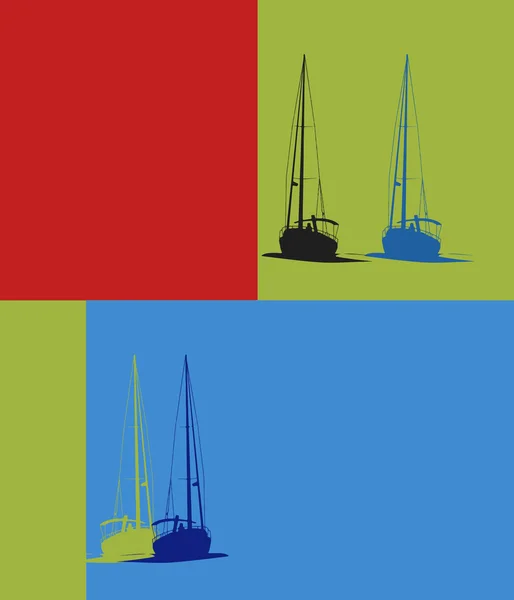 Sailing boat. Pop art — Stock Vector
