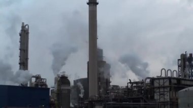 Hava kirliliği kimya endüstrisi. Rouen, Fransa