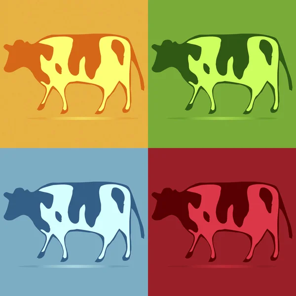 Arte pop de vaca — Vetor de Stock