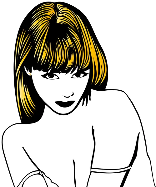 Mujer de pelo rubio — Vector de stock