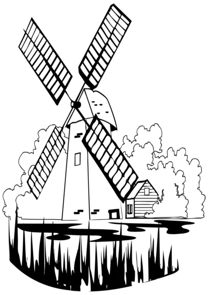 Moulin à vent — Image vectorielle