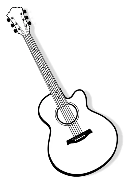 Guitarra acústica — Vector de stock