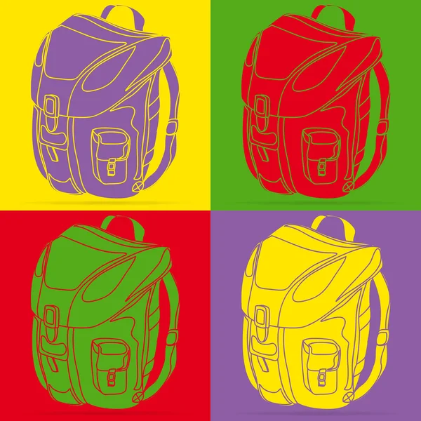 Backpack pop art — Stock Vector