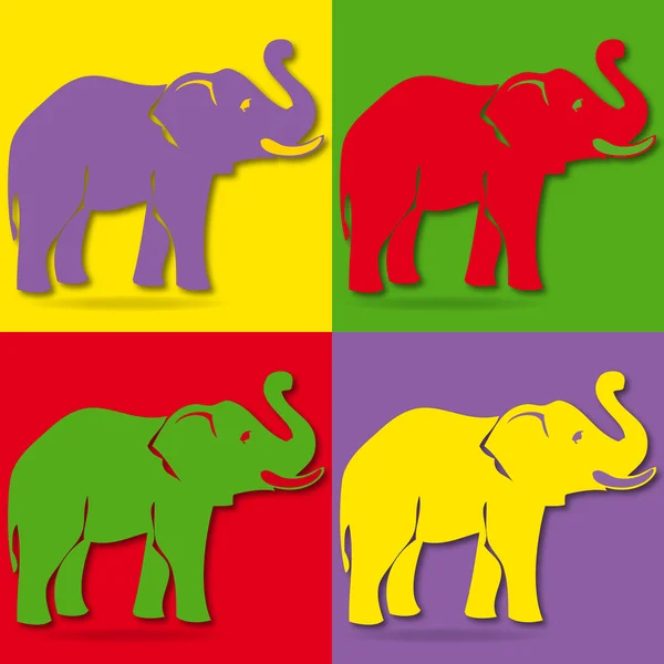Elefant pop art — Stock vektor