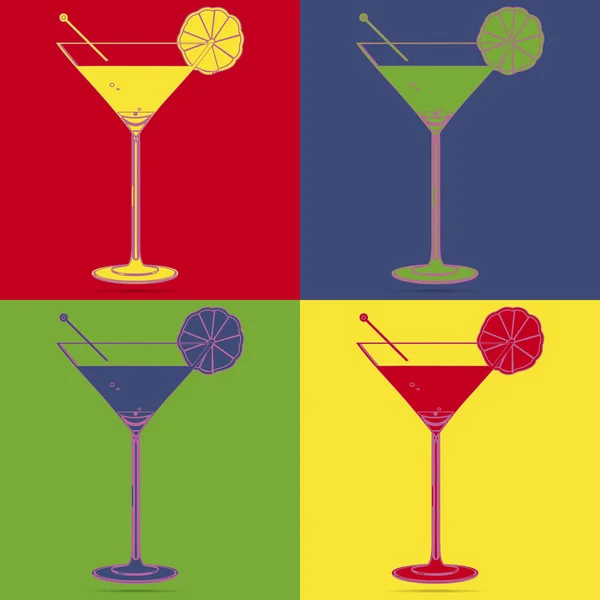 Cocktail pop art — Stockvector