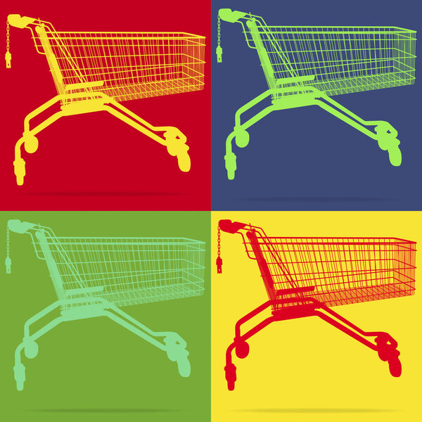 Shopping cart pop art