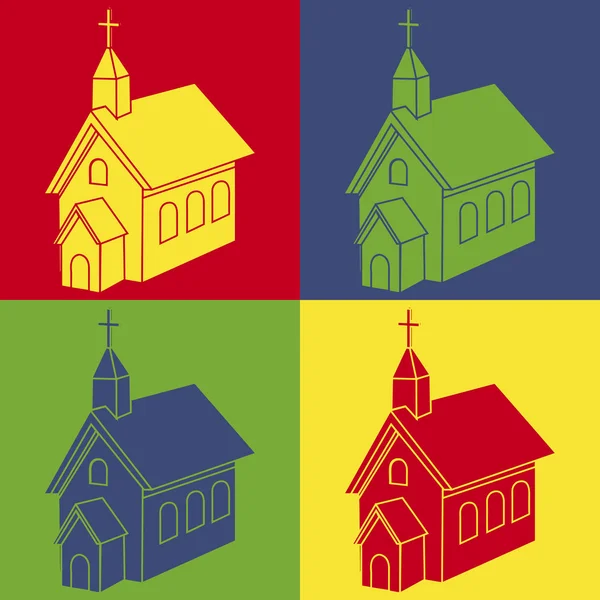 Iglesia pop arte — Vector de stock