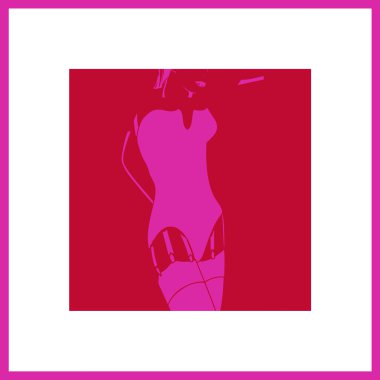 Kadın ve askı kemeri. Pop art