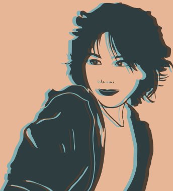 Asyalı kadın pop art