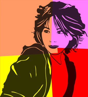 Asyalı kadın pop art