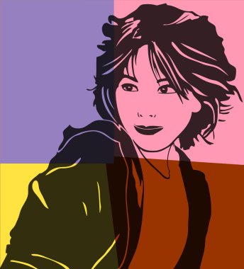 Asyalı kadın pop art