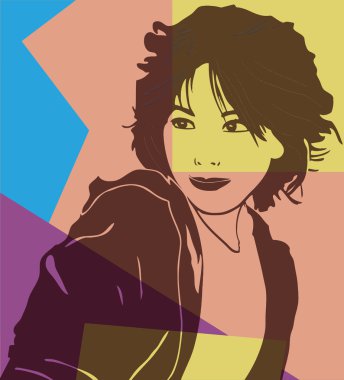 Asyalı kadın pop art