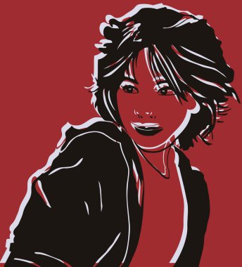 Asyalı kadın pop art
