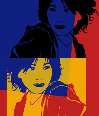 Asyalı kadın pop art