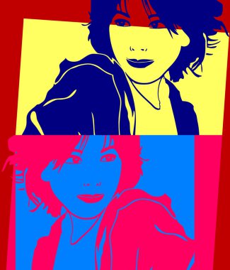 Asyalı kadın pop art