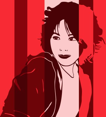 Asyalı kadın pop art
