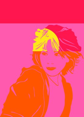 Asyalı kadın pop art