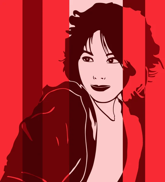 アジアの女性のポップアート — ストックベクタ